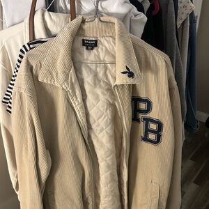 PLAYBOY Men's Tan Corduroy Bomber Jacket